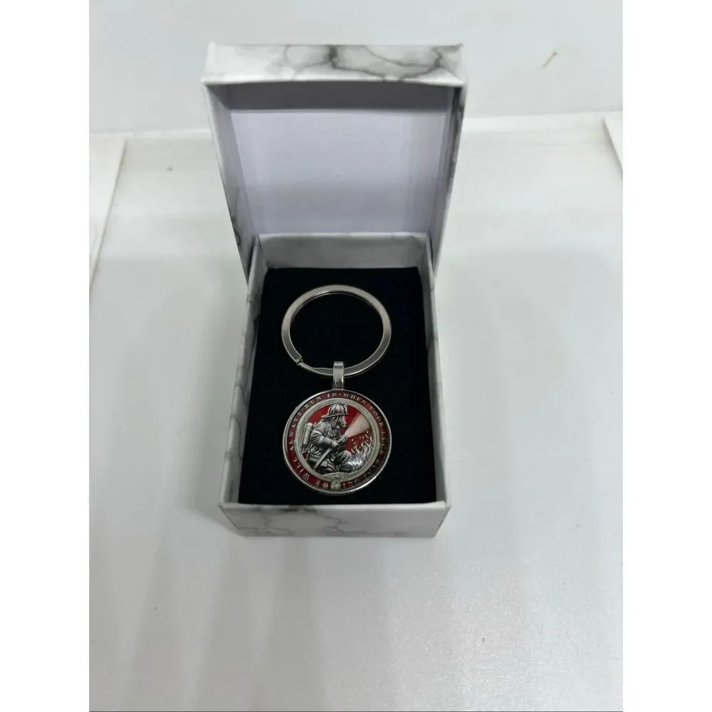 Firefighter Keychain We Will Always Run In Fireman Gift First Responder
